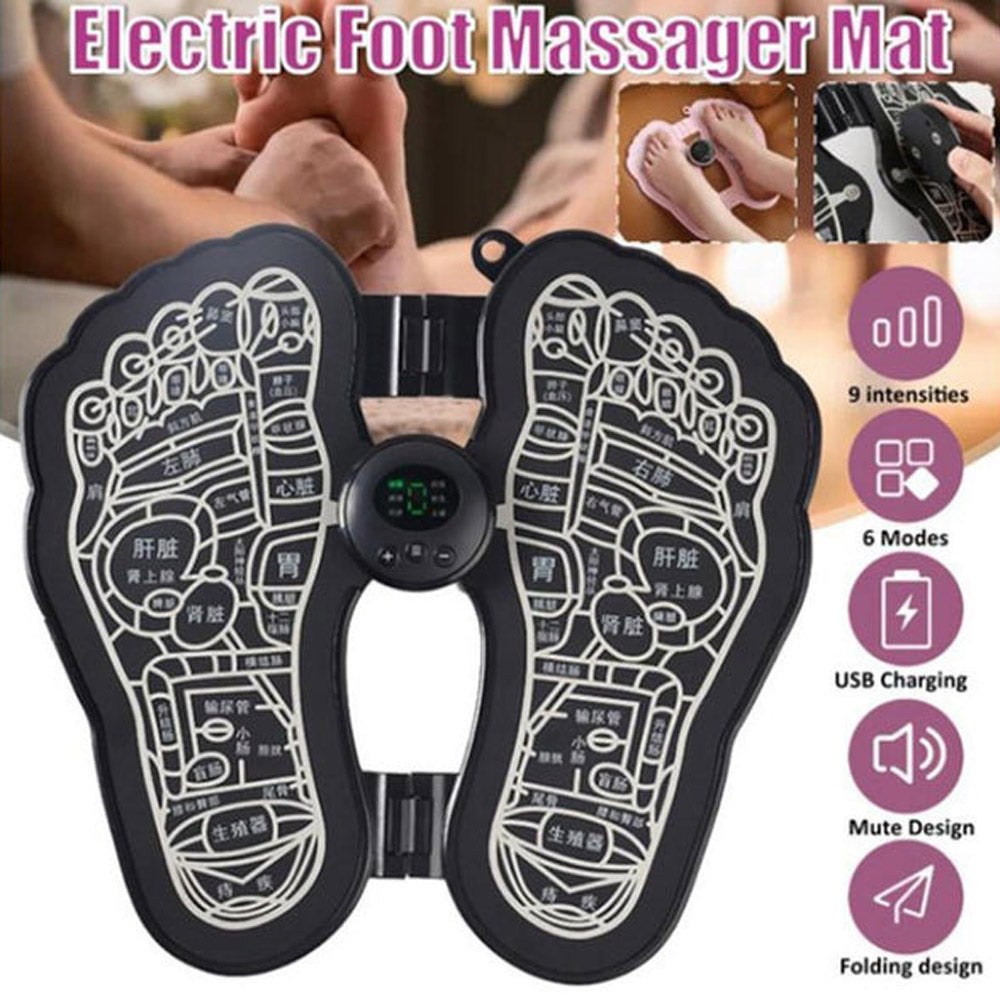 Electric EMS Foot Massager Pad Foldable Foot massage USB Rechargeable Feet Circulation Massage Pad