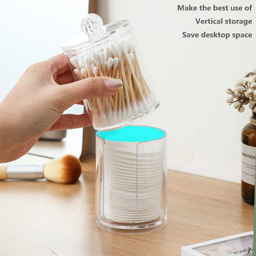 Acrylic Cotton Pad Holder Dispenser Clear Makeup Organizer Cotton Swab Holder Container Cosmetic Storage