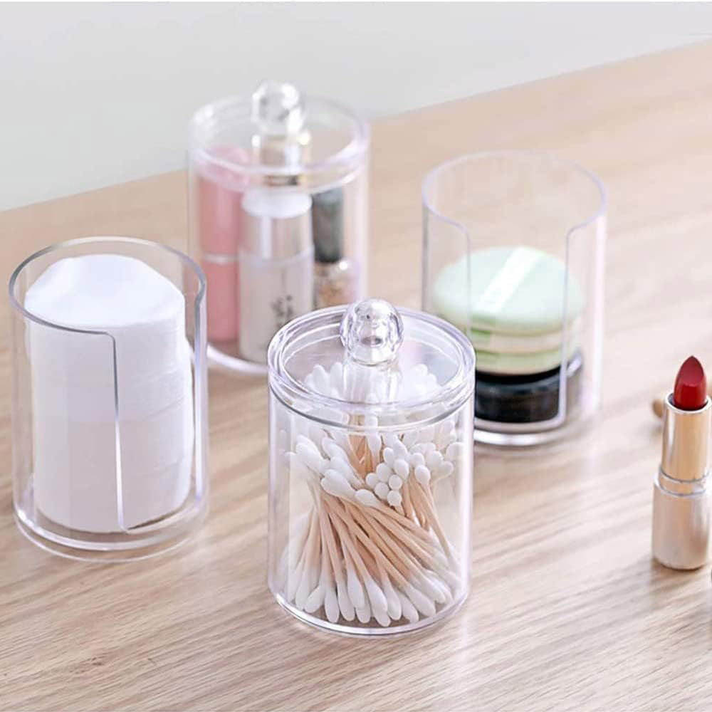 Acrylic Cotton Pad Holder Dispenser Clear Makeup Organizer Cotton Swab Holder Container Cosmetic Storage