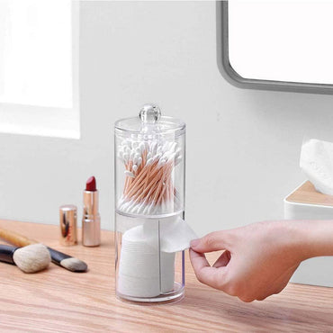 Acrylic Cotton Pad Holder Dispenser Clear Makeup Organizer Cotton Swab Holder Container Cosmetic Storage