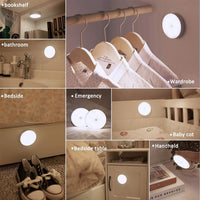(NET) LED Motion Sensor Wireless Body Induction Lamp Rechargeable Night Light Bedroom Washroom Lighting Decor Indoor Lights with USB Charging