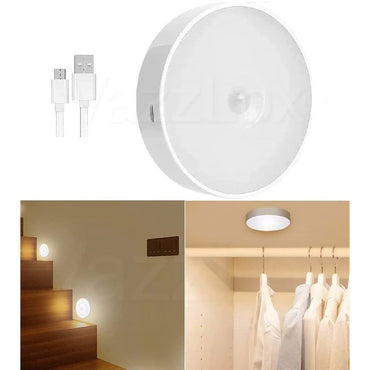 (NET) LED Motion Sensor Wireless Body Induction Lamp Rechargeable Night Light Bedroom Washroom Lighting Decor Indoor Lights with USB Charging