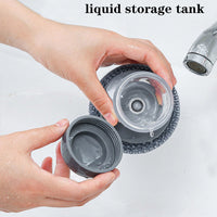 Soap Dispensing Palm Brush Scrub Cleaning Brush With Liquid Storage Tank Kitchen Dishwashing Brush For Pot Pan Sink Cleaning