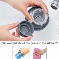 Soap Dispensing Palm Brush Scrub Cleaning Brush With Liquid Storage Tank Kitchen Dishwashing Brush For Pot Pan Sink Cleaning