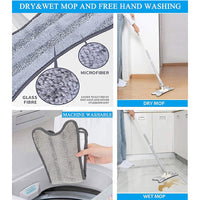Microfiber X Shape Mop for Floor Cleaning Dust Mop with Self Wringing and Removable Washable Pad