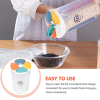 (net) Clear Airtight Cereal Storage Food Container with Lids for Sesame Flour Dry Food 2500ml