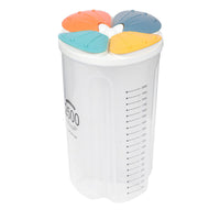 (net) Clear Airtight Cereal Storage Food Container with Lids for Sesame Flour Dry Food 2500ml