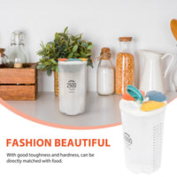 (net) Clear Airtight Cereal Storage Food Container with Lids for Sesame Flour Dry Food 2500ml