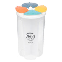 (net) Clear Airtight Cereal Storage Food Container with Lids for Sesame Flour Dry Food 2500ml