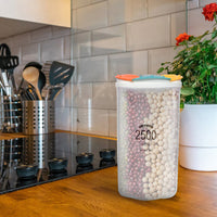 (net) Clear Airtight Cereal Storage Food Container with Lids for Sesame Flour Dry Food 2500ml