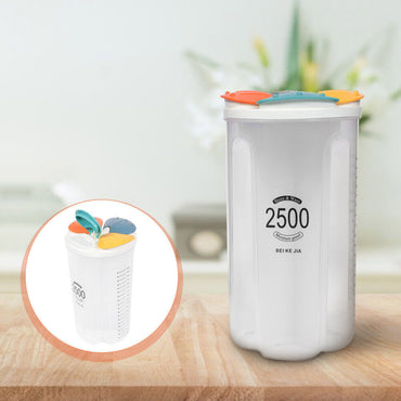 (net) Clear Airtight Cereal Storage Food Container with Lids for Sesame Flour Dry Food 2500ml