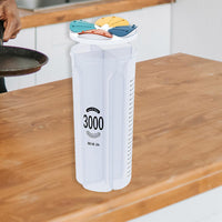 (net) Clear Airtight Cereal Storage Food Container with Lids for Sesame Flour Dry Food 3000ml