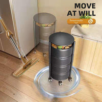 (Net) 4 Layer Round Basket Kitchen Rotating Storage Rack Storage Rack Fruit Vegetables Metal Storage Cages With Wheels Cart