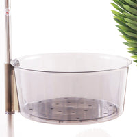 (Net) 5 Layer Round Acrylic Multifunctional Rotary Storage Basket with wheels Transparent Grey