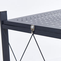 (Net) Folding Shelf 4-Tier Storage Shelves with Wheels Heavy Duty Shelving Unit Metal Shelves Organizer Rack for Kitchen, Garage, Home, Office..