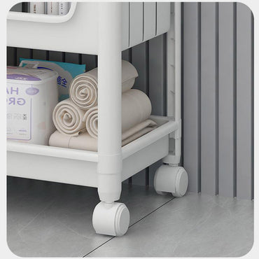 (Net) 3 Layers Kitchen Storage Vegetable Basket Bathroom Toilet Washing Machine Rack Floor-to-ceiling Snack Trolley