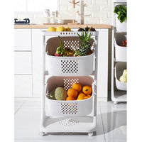 (Net) 4 Layers Kitchen Vegetable Shelf Landing  Fruit Basket Seasoning Toy Storage  With Wheels