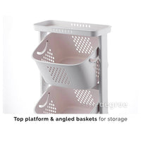 (Net) 5 Layers Kitchen Vegetable Shelf Landing  Fruit Basket Seasoning Toy Storage  With Wheels