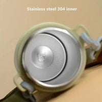 (Net) Stainless Steel Thermal Water Bottle - 600ML Wide Mouth with Handle