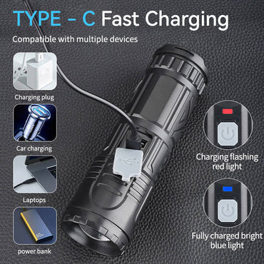 (Net) Ultra-Bright Zoom Flashlight with Dual Light Source / 0037