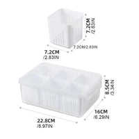 (net) Refrigerator Food Fresh Box 6-in-1 Kitchen Scallion Storage Box Drain Food Storage Containers With lid  For Ginger Garlic Onion