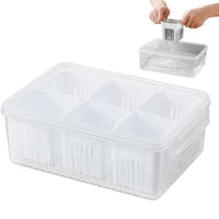 (net) Refrigerator Food Fresh Box 6-in-1 Kitchen Scallion Storage Box Drain Food Storage Containers With lid  For Ginger Garlic Onion