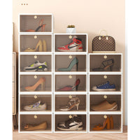 (Net) Transparent Shoe Box Dormitory Folding Storage Space-saving Assembly Shoe Box Rack Thickened Dustproof Stackable Shoe Cabinet