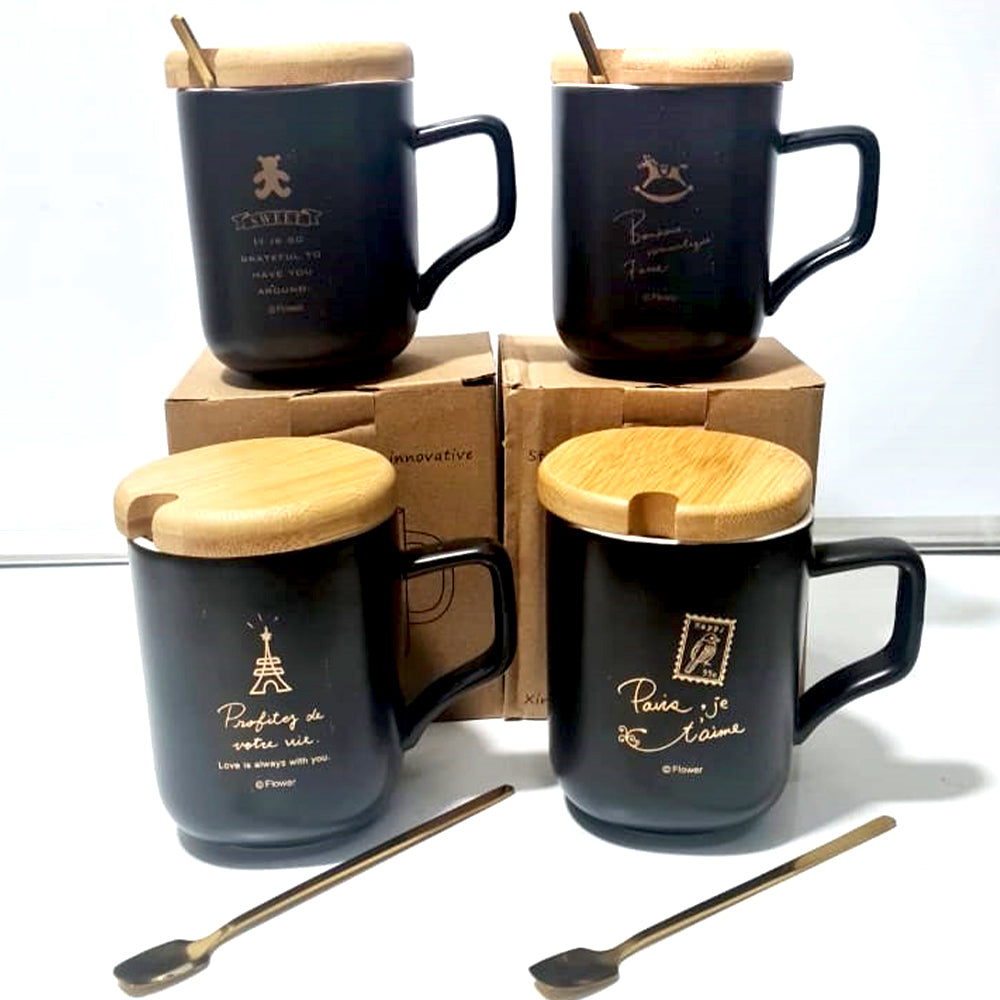(Net) Elegant Black Ceramic Cup