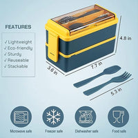 Bento Lunch Box 1400 ml for Adults Kid 4 Compartment Premium Lunch Containers With Spoon & Fork