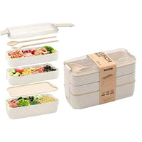 Bento Box Lunch 900ml Box3-in-1 Compartment Bento Lunch Box for Kids and Adults Microwave and Dishwasher Safe