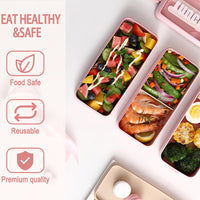 Bento Box Lunch 900ml Box3-in-1 Compartment Bento Lunch Box for Kids and Adults Microwave and Dishwasher Safe