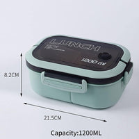 Adult Lunch Box 1200ML Double Layer Lunch Box with Spoon & Fork High Capacity Food Containers