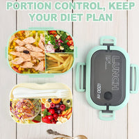 Adult Lunch Box 1200ML Double Layer Lunch Box with Spoon & Fork High Capacity Food Containers