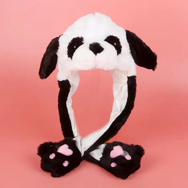 Moving Panda Ears Plush Hat - Perfect for Kids and Adults