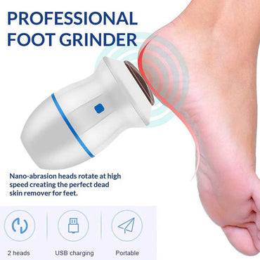 (Net) Rechargeable Find Back Callus Remover With Built-In Vacuum Foot Grinder Machine Hard Crack Cleaning