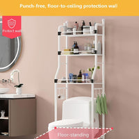 (NET) Washing Machine Multi Storage Shelf Rack with 3 Tiers with Hooks / 8825 / 5987