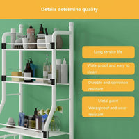 (NET) Washing Machine Multi Storage Shelf Rack with 3 Tiers with Hooks / 8825 / 5987