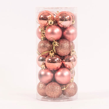 (Net) Rose Set Of 20 Pcs Christmas Balls