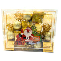 (Net) Golden Box of Christmas Balls and Decorations