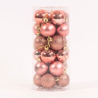 (Net) Rose Set Of 20 Pcs Christmas Balls
