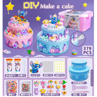 379PCS STITCH DIY CREAM GLUE SET, 2 ASST PLASTIC BOX + WRAP CARD