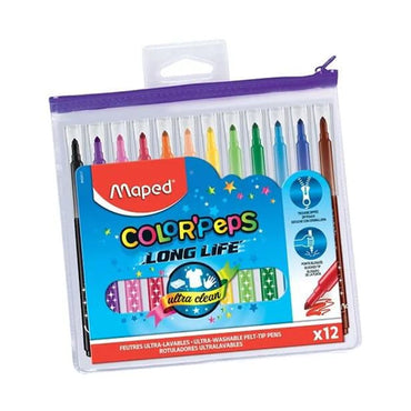 (NET) Maped  Color Peps Felt Tips 12Col Zip