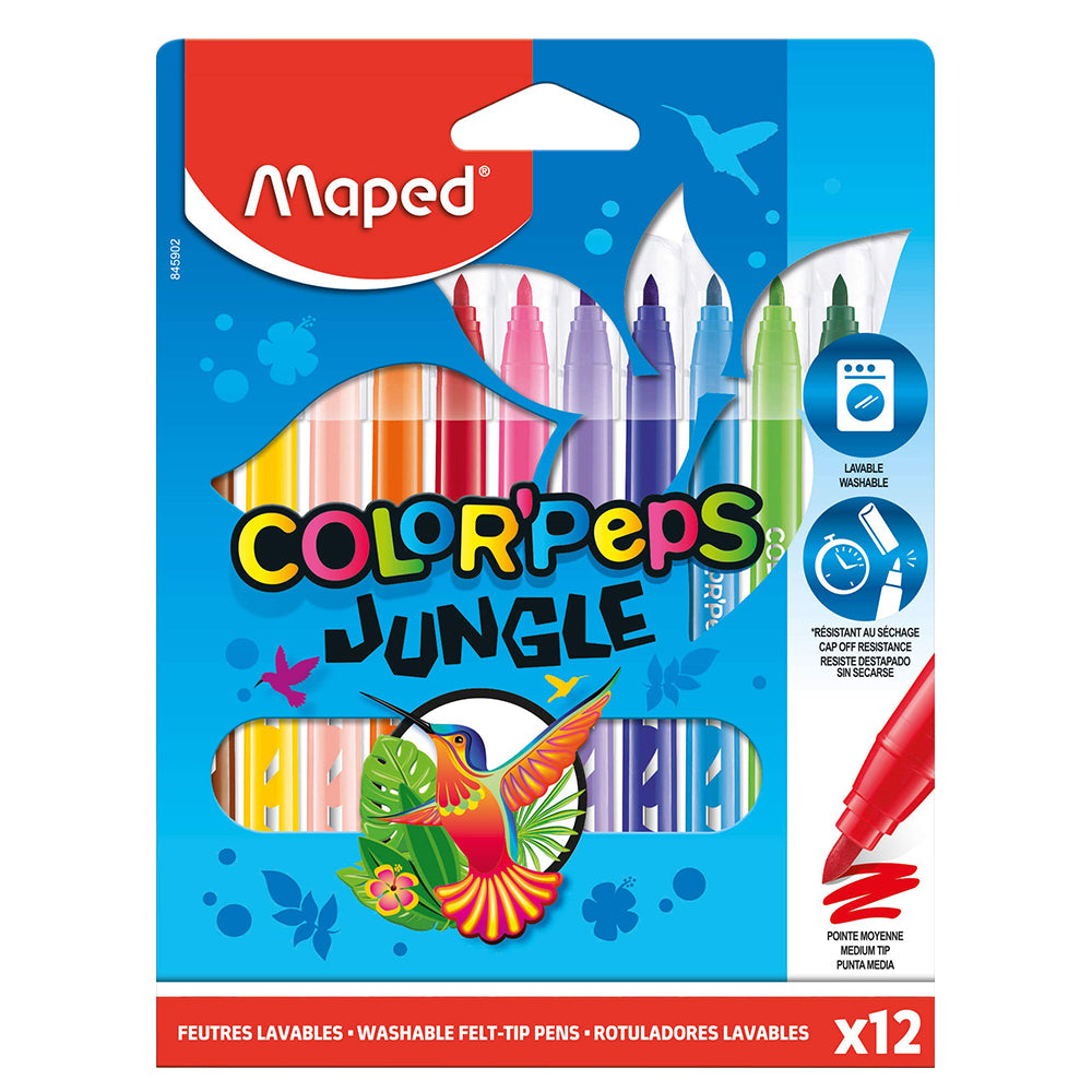 (NET) Maped Color Peps FeltTip Jungle12Clr