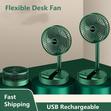 Mini Portable Fan USB  Folding Fan Telescopic Desktop Table Cooling Fan for Office
