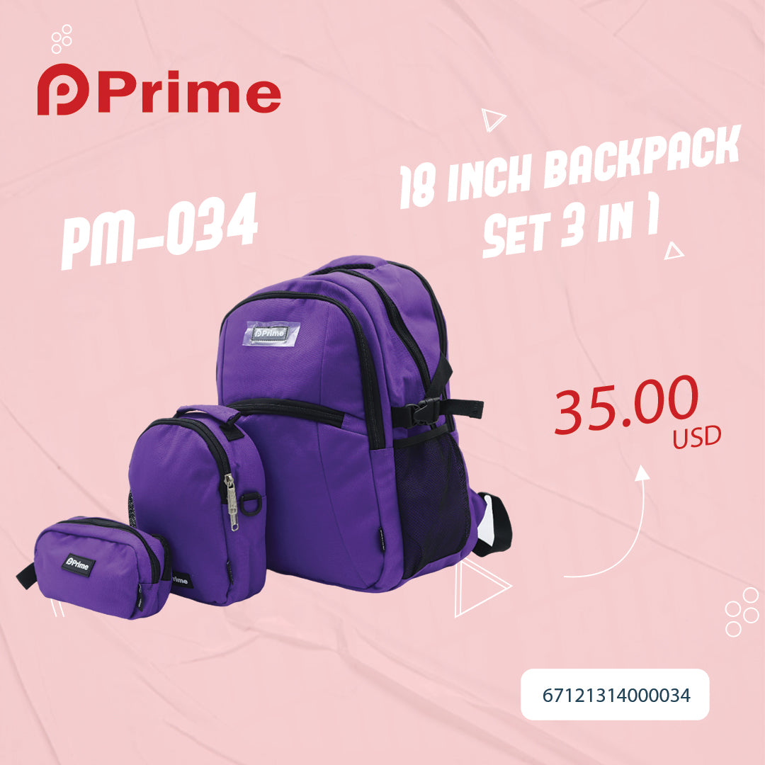 (NET) Prime BackPack Set Of 3 Pcs / PM-034