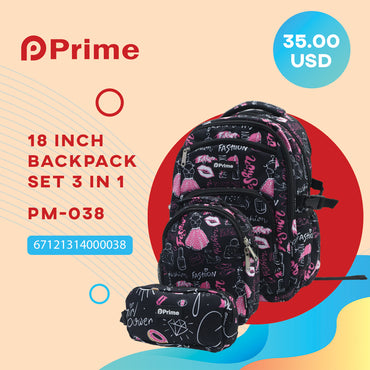 (NET) Prime Backpack Set Of 3 Pcs / PM-038