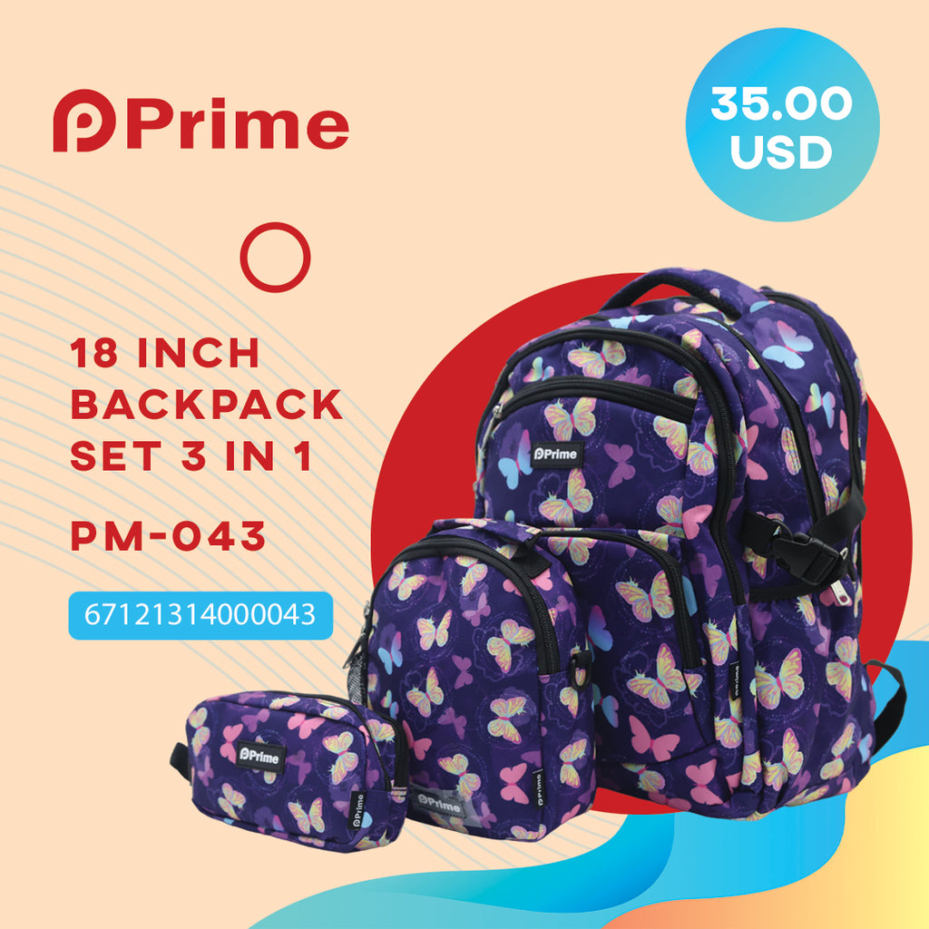 Netpreme (NET) Prime Backpack Set Of 3 Pcs / PM-043