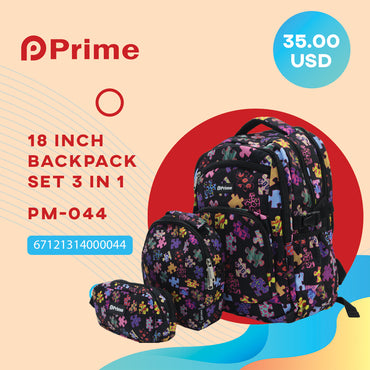 (NET) Prime Backpack Set Of 3 Pcs / PM-044