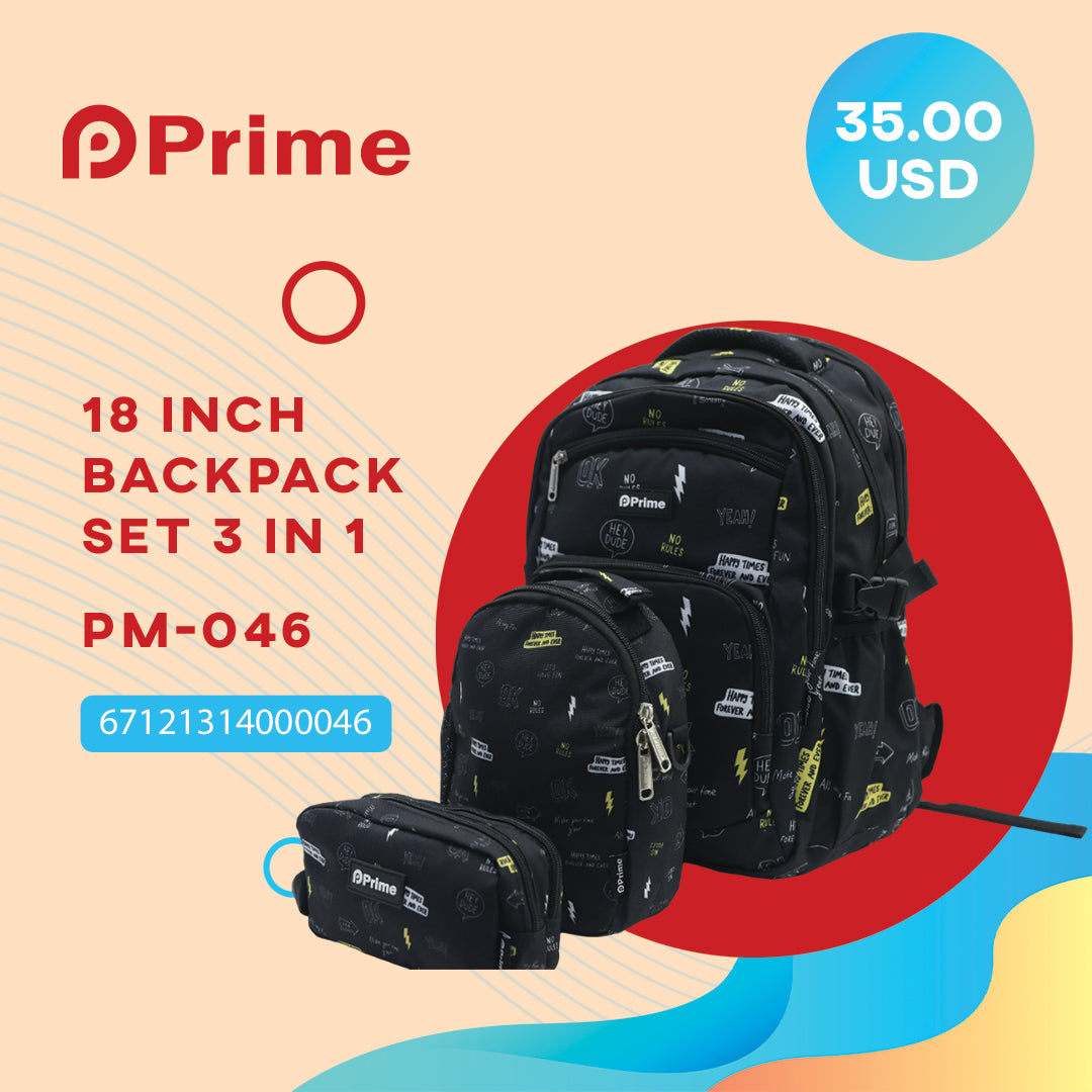 (NET) Prime Backpack Set Of 3 Pcs / PM-046