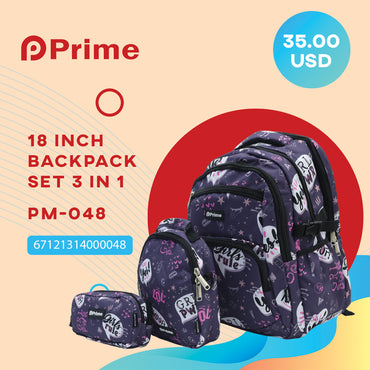 (NET) Prime Backpack Set Of 3 Pcs / PM-048